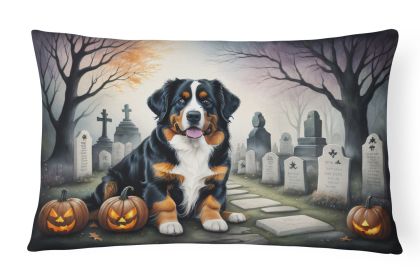 Spooky Halloween Throw Pillow Throw Pillow for Indoor Couch Bed Outdoor Patio Washable, Bernese Mountain Dog 2014,12Hx16W