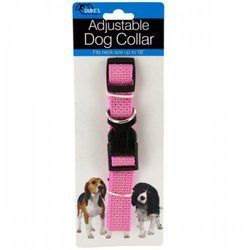 Fashion Pink Adjustable Nylon Dog Collar (pack of 24)