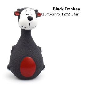 Latex Toys, Dog Toys, Latex Sound Big Tummy Elephant Cow Cartoon Pet Toys (Color: Black donkey)