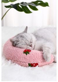 Cat U-shaped pillow protection cervical vertebra deep sleep pet pillow dog cat pillow dog dog toy cat toy (colour: white)